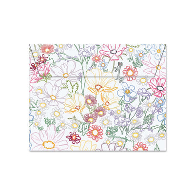 Enveloppes à motif floral arc-en-ciel - Paquet de 5