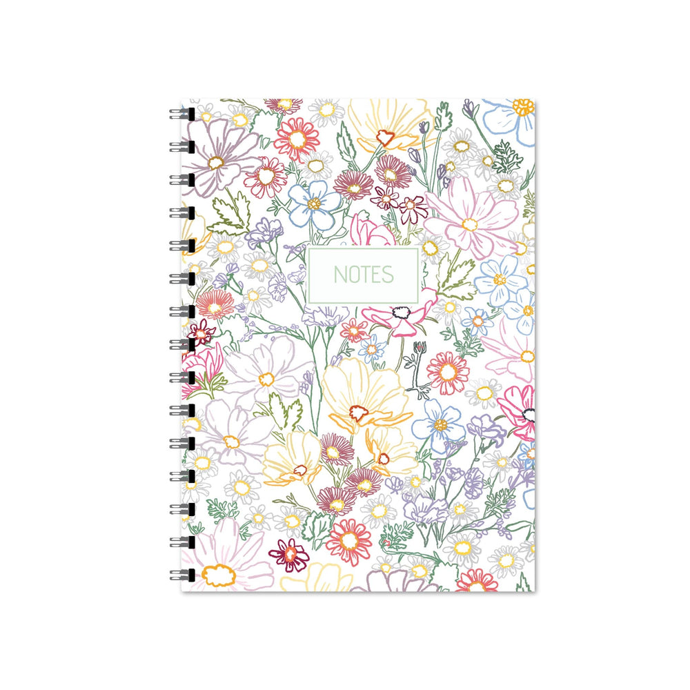 Carnet à fleurs arc-en-ciel