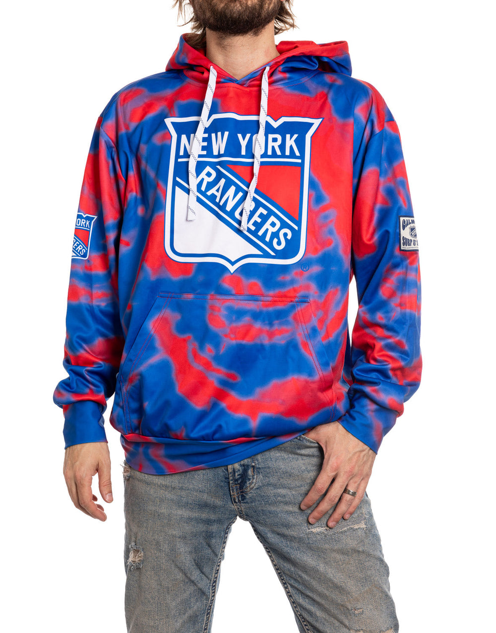Chandail à capuchon New York Rangers NHL tie-dye par sublimation