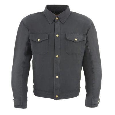 Chemise de motard blindée noire Milwaukee Leather pour hommes avec fibres renforcées
