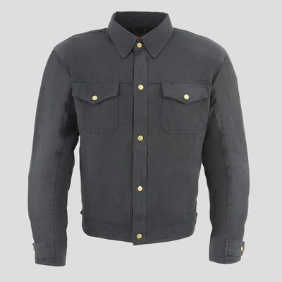 Chemise de motard blindée noire Milwaukee Leather pour hommes avec fibres renforcées