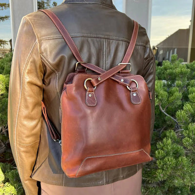 Sacoche et Sac à Dos 2-en-1 en Cuir Pleine Fleur Rugged Earth