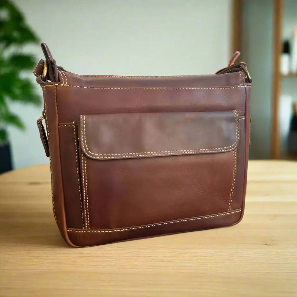 Rugged Earth Full Grain Leather East-West Organizer Bag — Boutique of Leathers/Open Road