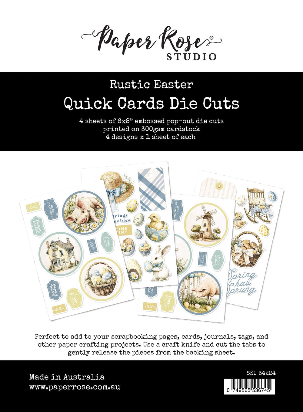 Découpes Rustiques Pâques Cartes Rapides 34224
