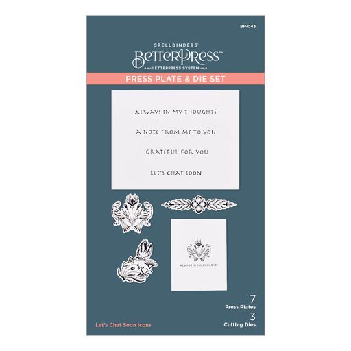 Ensemble de plaques et matrices "Let's Chat Soon Icons" de la collection BetterPress