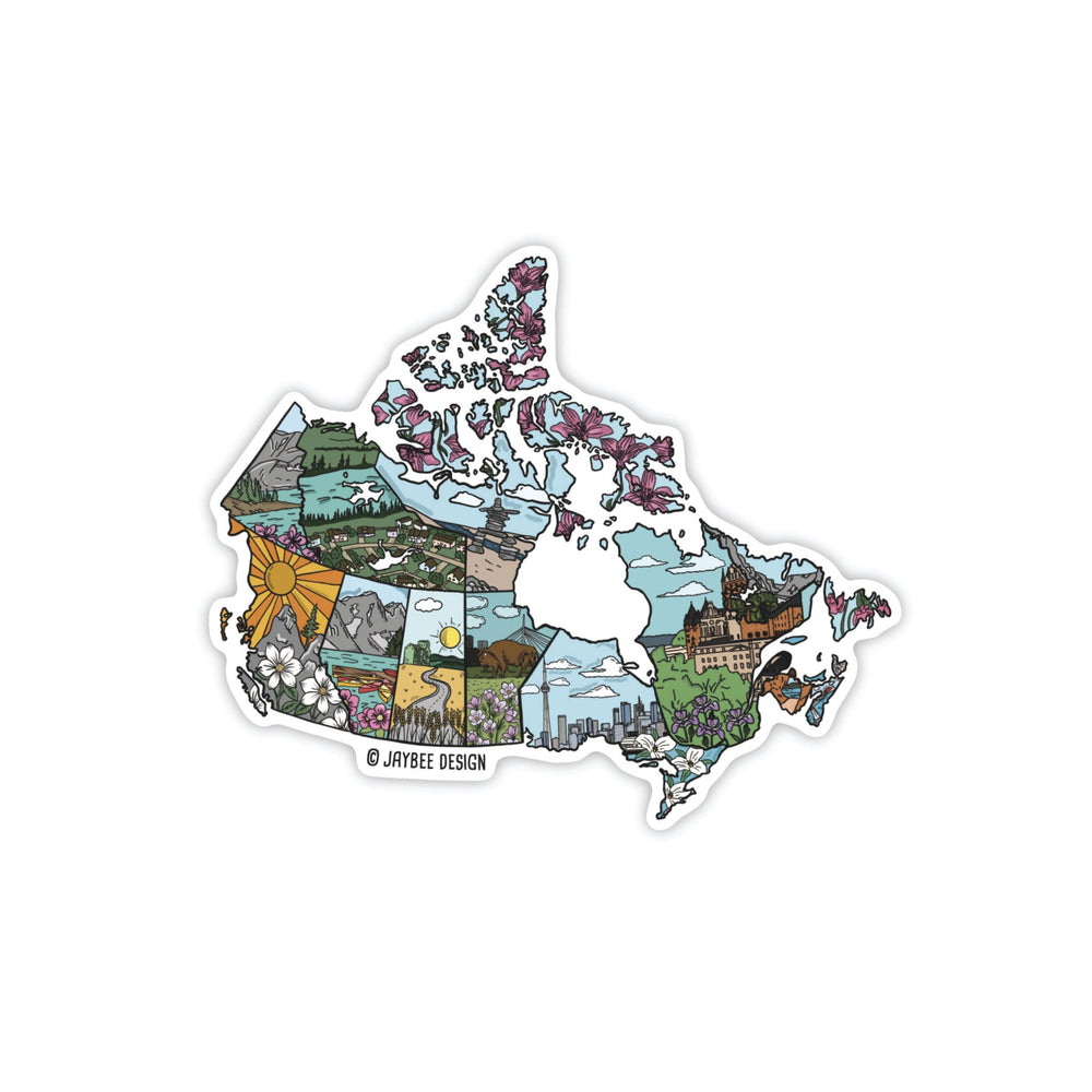 Aimant Carte Illustrée du Canada