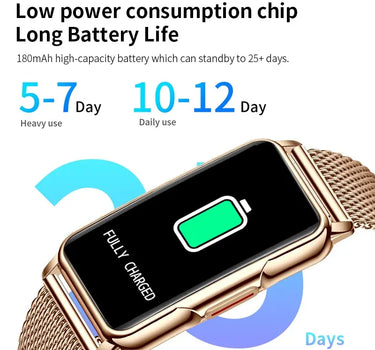 LIGE Smart Watch Women Full Touch Screen Bluetooth Call IP67 Waterproof Sports Fitness Tracker Smartwatch Women
