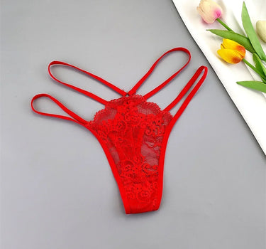 3-Pack Lace Peekaboo G-Strings – Strappy, Sheer, & Seductive T-Back Thongs