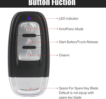 Car Start Stop Keyless Entry System Remote Start Kit Smartphone Control Universal One-button Start Push Systems