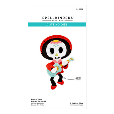 Matrices de découpe en relief Dancin' Day of the Dead Boy de la collection Dancin' Halloween