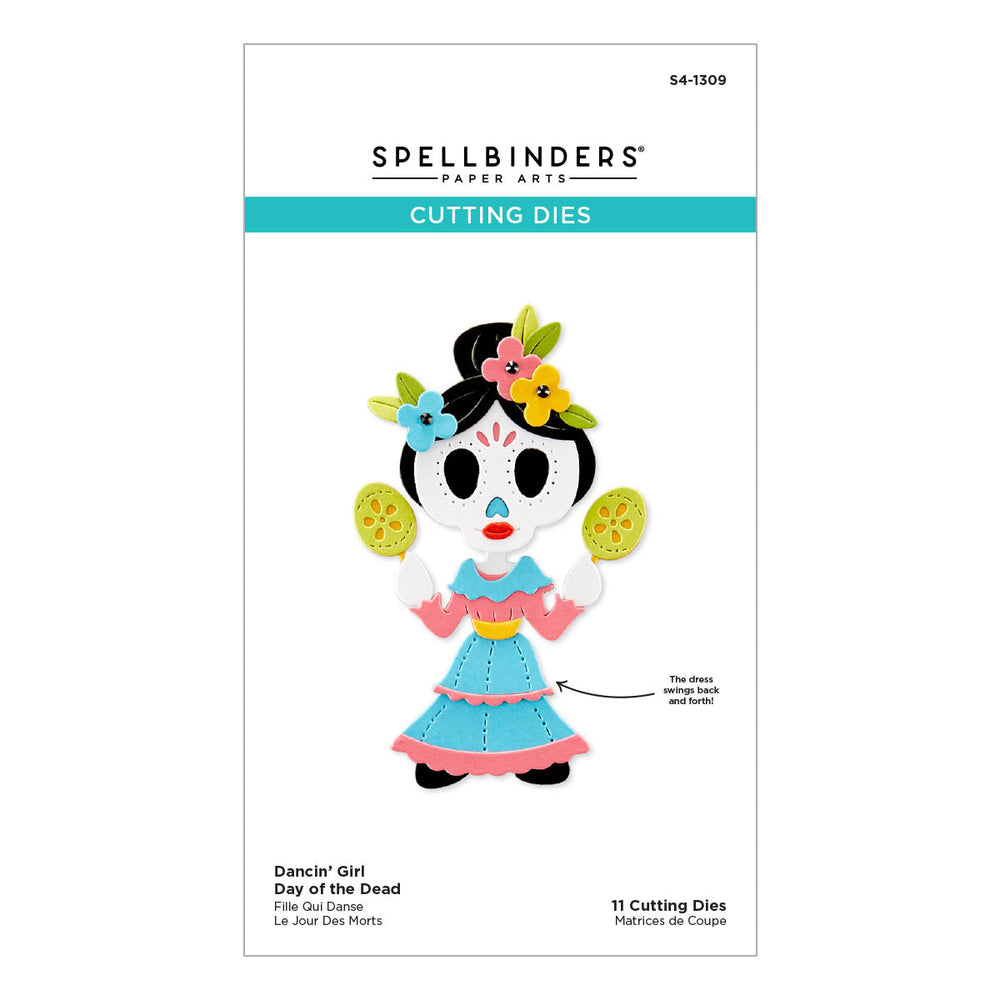 Matrices de coupe Dancin' Day of the Dead Girl de la collection Dancin' Halloween