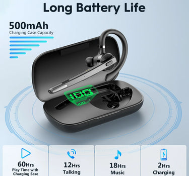 M53 Wireless Bluetooth 5.1 Headset Driving Earpiece Headphone with Dual-Mic CVC8.0 Noise Cancelling