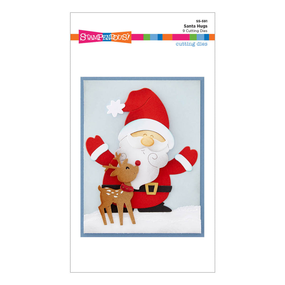 Santa Hugs Etched Dies from the Holiday Hugs Collection by Stampendous