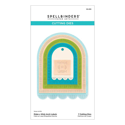 Ensemble de matrices « Make a Wish Arch Labels » de la collection Anniversaire monstre