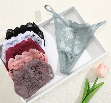 6PCS Lace G-String Panties – Sexy, Soft & Low Rise Lingerie