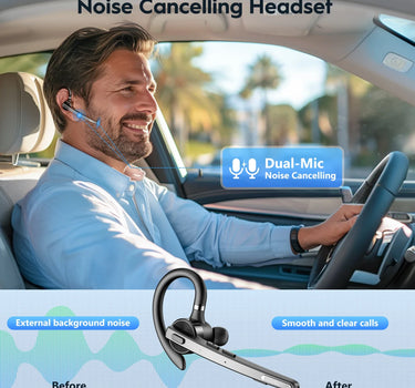 M53 Wireless Bluetooth 5.1 Headset Driving Earpiece Headphone with Dual-Mic CVC8.0 Noise Cancelling