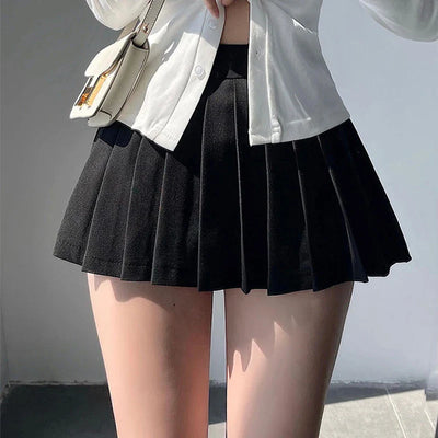 Jupe plissée ultra courte avec short intégré – Style écolière taille haute