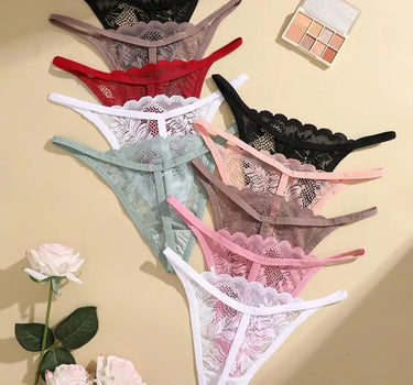 5PCS Lace Temptation G-String Set – Sheer Lace, Sexy & Soft G-Strings