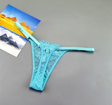 3PCS Lace Thong Set – Sheer, Strappy & Seductive