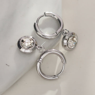 SAMIRA Zirconia Silver Hoop Earrings