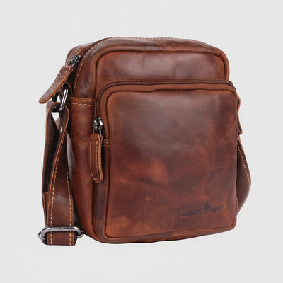Sacoche bandoulière Greenwood en cuir – Organisateur de voyage compact haut de gamme