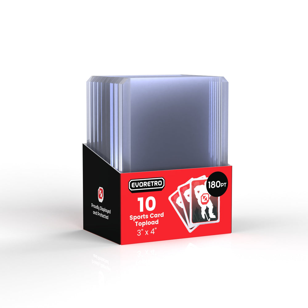 180PT Evoretro Premium Toploader – 10 Pack | Extra-Thick Rigid Card Holder for Thick & Memorabilia Cards