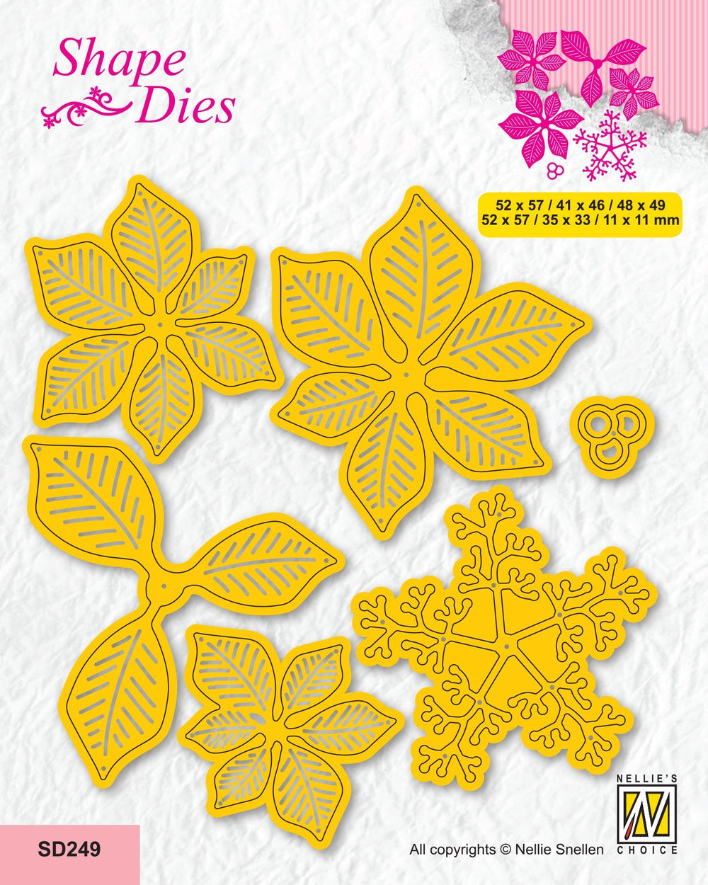 Nellie's Choice Shape Die - Christmas - Poinsettia With Stamen — Ecstasy Crafts