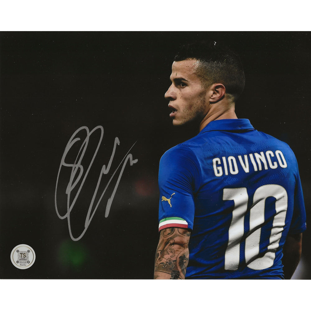 Photo 8x10 de l'équipe nationale italienne de football, autographiée par Sebastian Giovinco