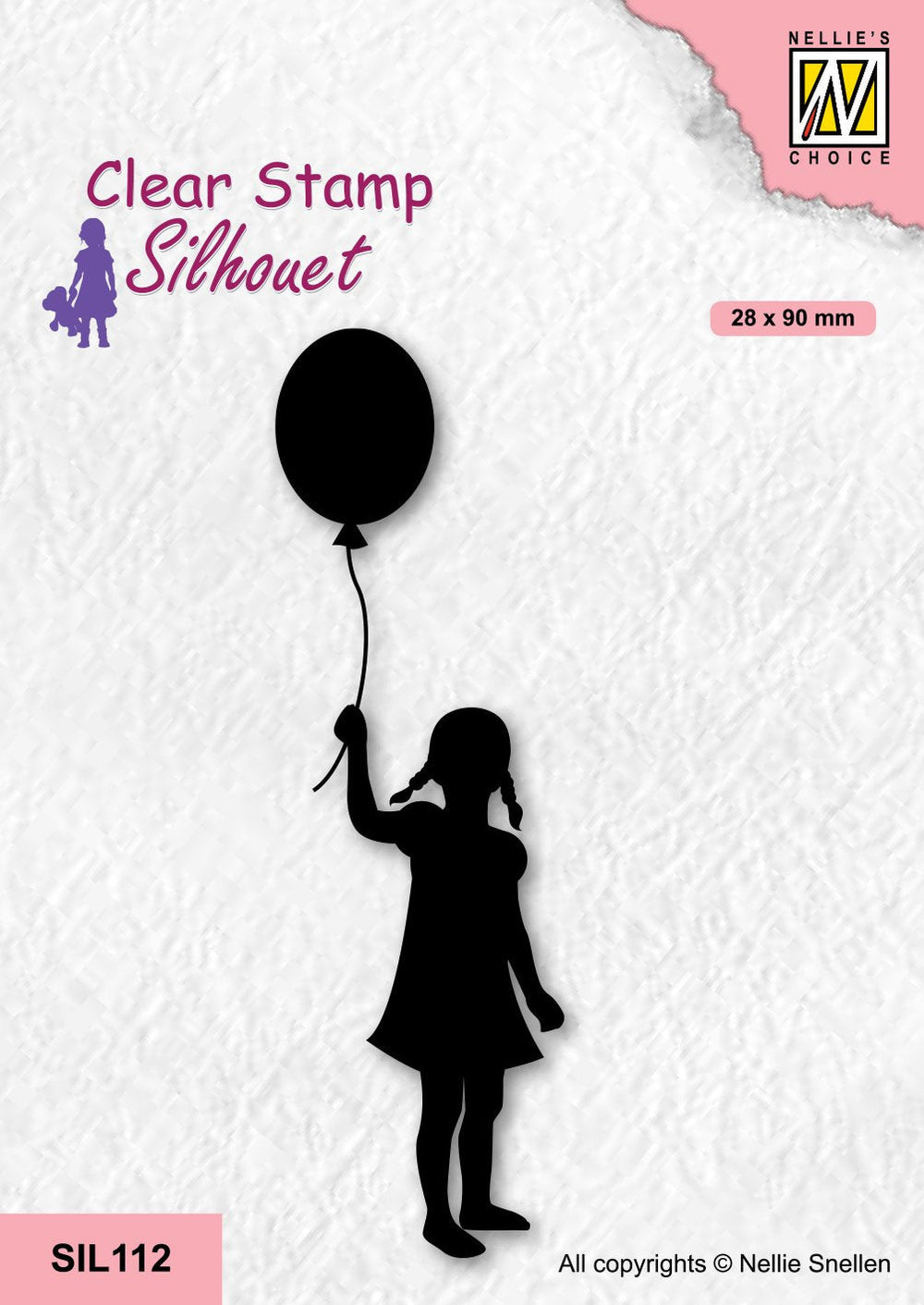 Nellie's Choice Tampon Transparent Silhouette - Fille avec Ballon