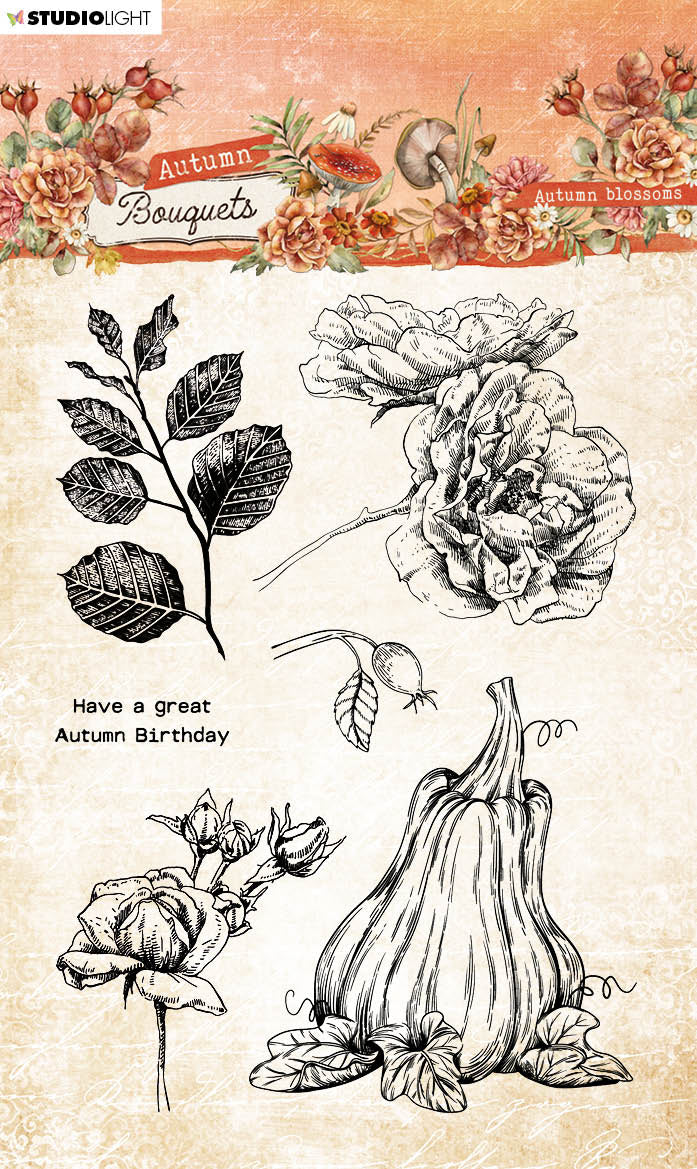 SL Tampons transparents Fleurs d'automne Bouquet d'automne 98x138x3mm 5 pièces réf.509