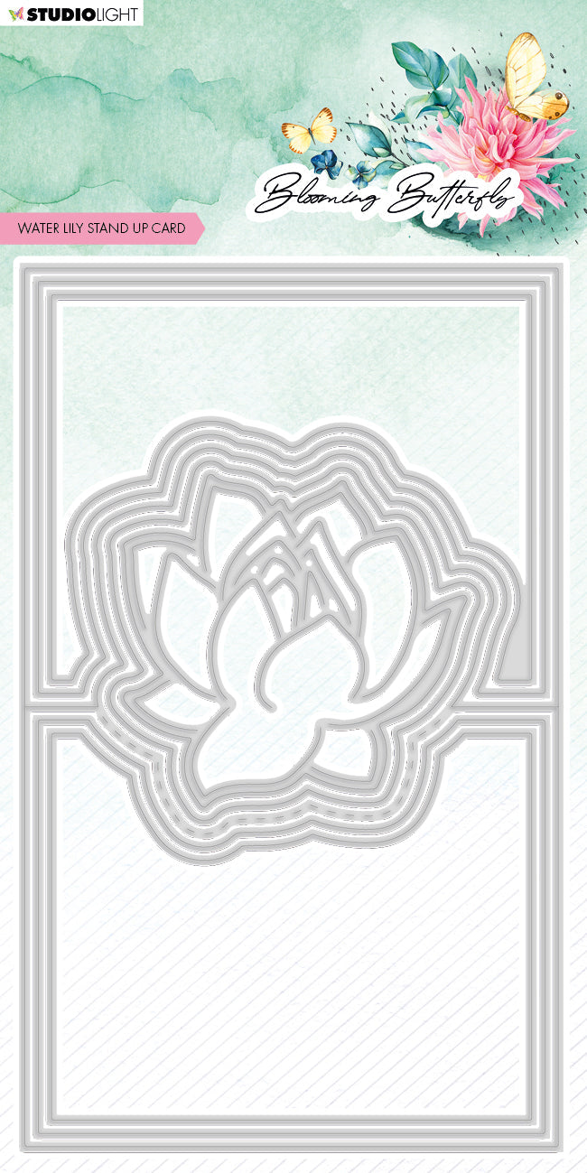 SL Matrice de Découpe Carte Nénuphar Papillon en Fleurs 165x100x1mm 7 pièces réf.487