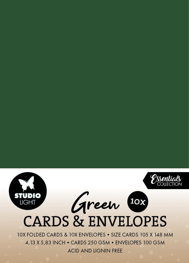 Cartes et Enveloppes SL Vert Noël Consommables 20 Pièces