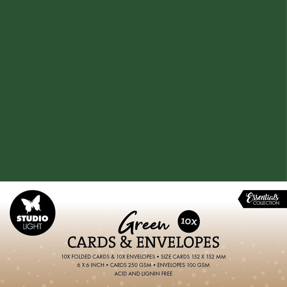 Cartes et Enveloppes SL Vert Noël Consommables 20 Pièces
