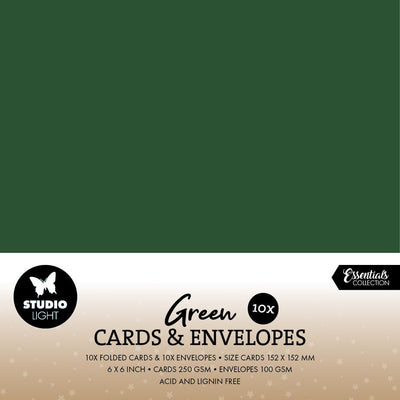 SL Cards & Envelopes Christmas Green Consumables 20 Pieces