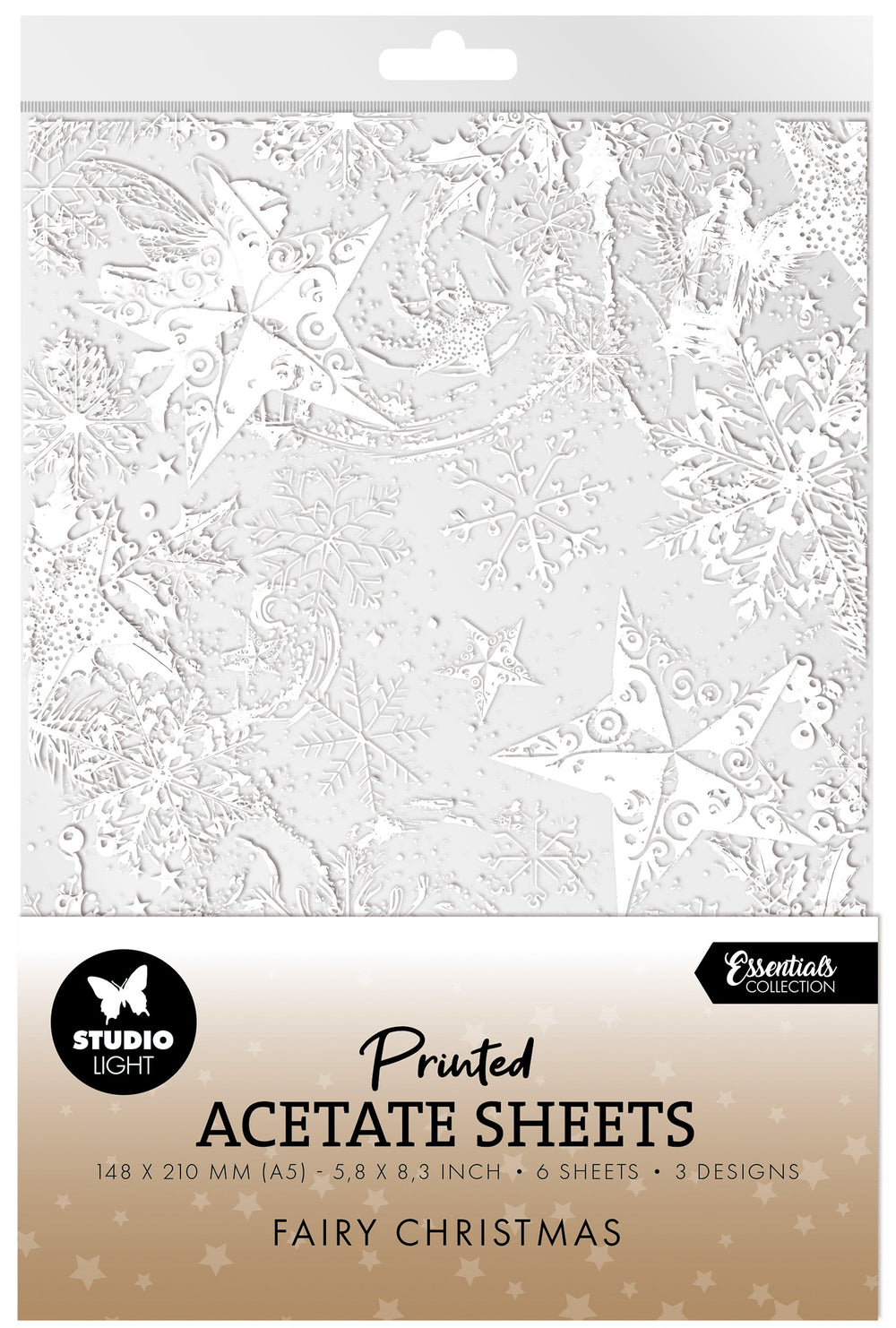 SL Acetate Sheets Snow, Fairies & Stars Essentials 6 Sheets