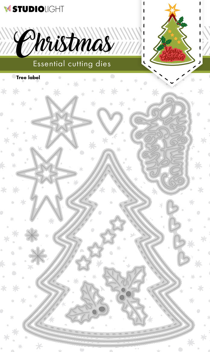 SL Cutting Dies Christmas Tree Label Essentials 100x143x1mm 14 PC nr.245 — Ecstasy Crafts
