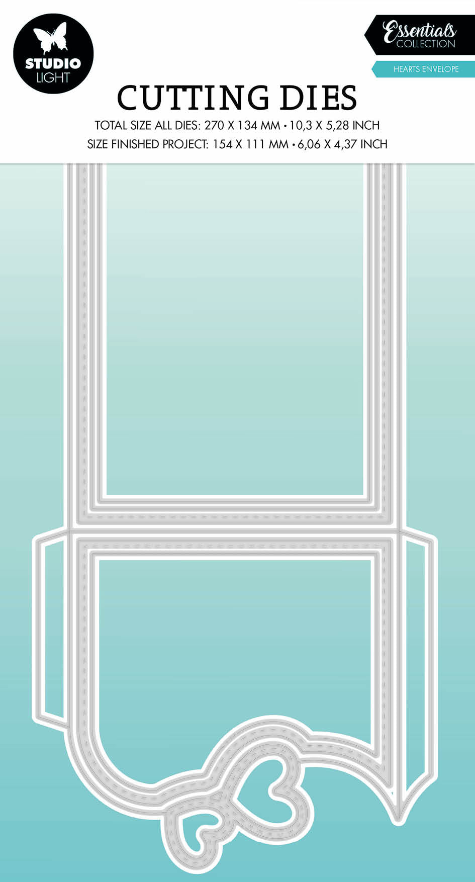 SL Matrice de découpe Coeurs Enveloppe Essentiels 267x132x1mm 6 pièces nr.496