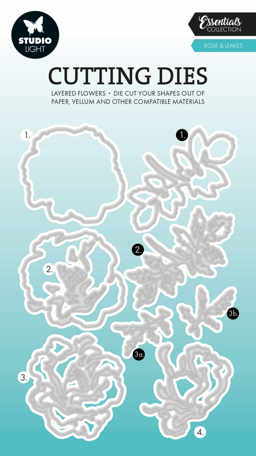 SL Matrices de découpe superposées – Rose et Feuilles Essentielles 8 pièces