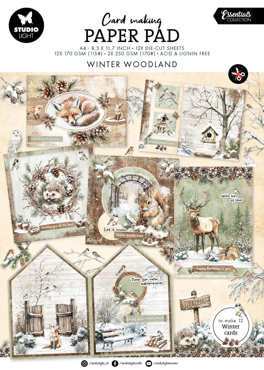 Bloc de fabrication de cartes SL Winter Woodland Essentials