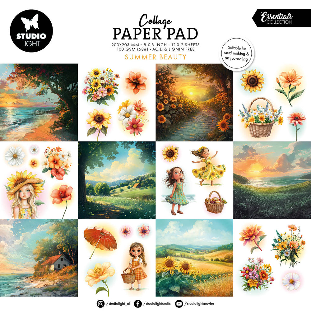 SL Collage Paper Pad Summer Beauty Essentials 24 Sheets — Ecstasy Crafts