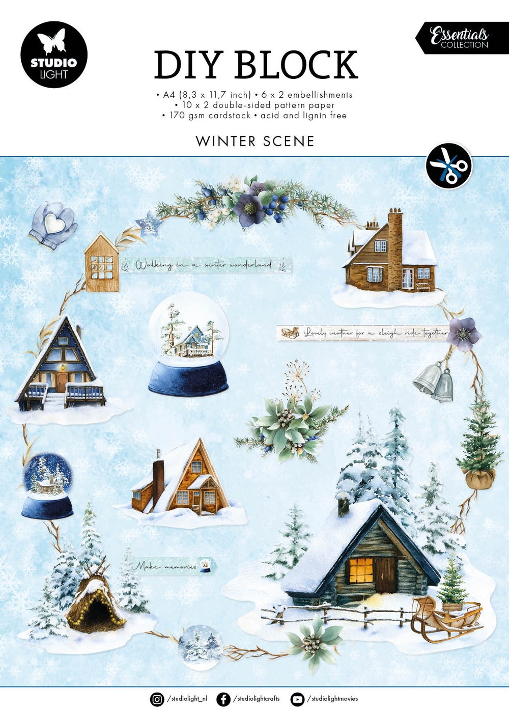 SL DIY Block Scène d'hiver Essentiels 294x210x9mm 32 Feuilles n°60