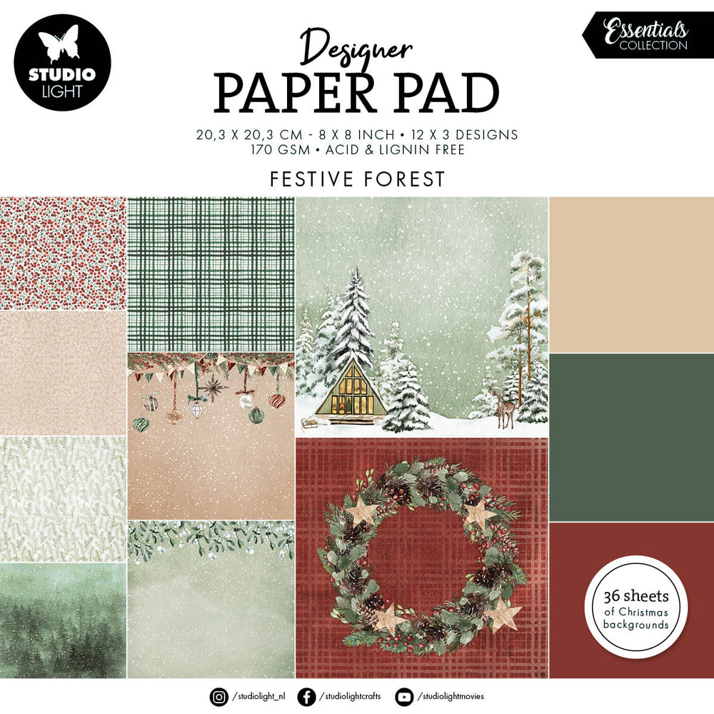 SL Design Paper Pad Festive Forest Essentials 36 SH — Ecstasy Crafts