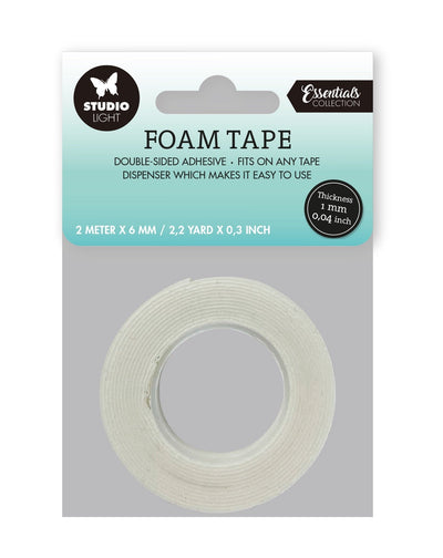 Ruban mousse double face SL 1 mm d'épaisseur - 0,6 mm de large Outils essentiels 60x60x0,6 mm 2 MT nr.02