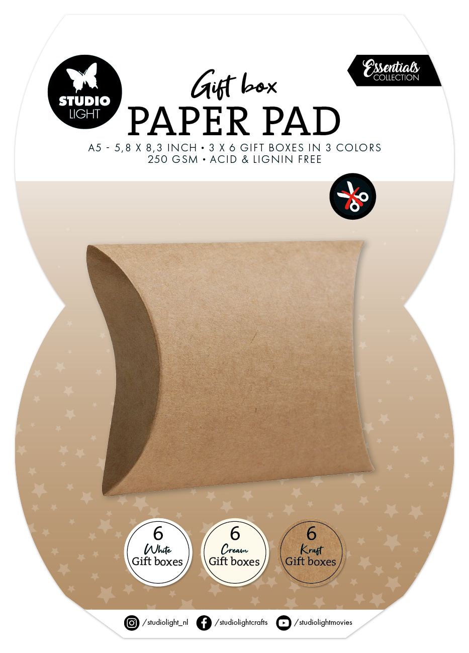 SL Boîte cadeau bloc-notes en papier boîte oreiller l'essentiel 18 feuilles