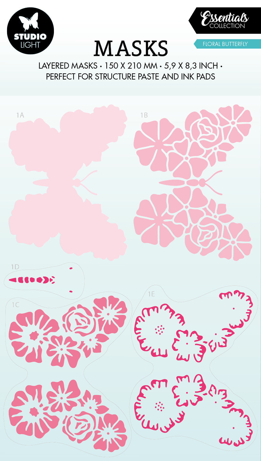 Masque SL Papillon Floral Essentiels 150x210x1mm 1 PC nr.170