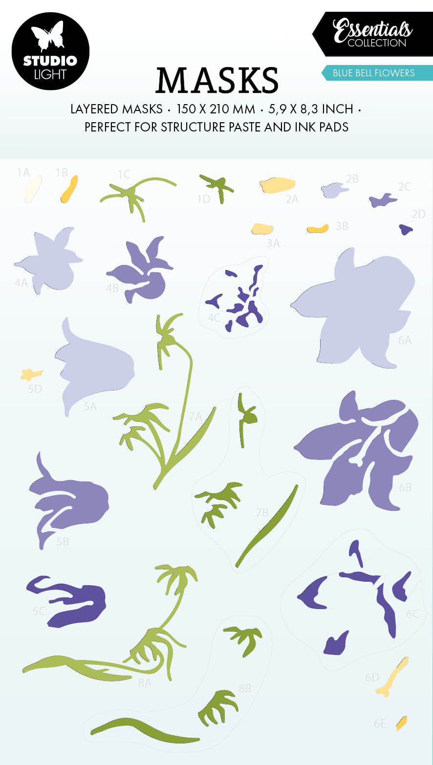 Masques SL Fleurs Clochettes Essentiels 150x210x1mm 1 PC nr.247