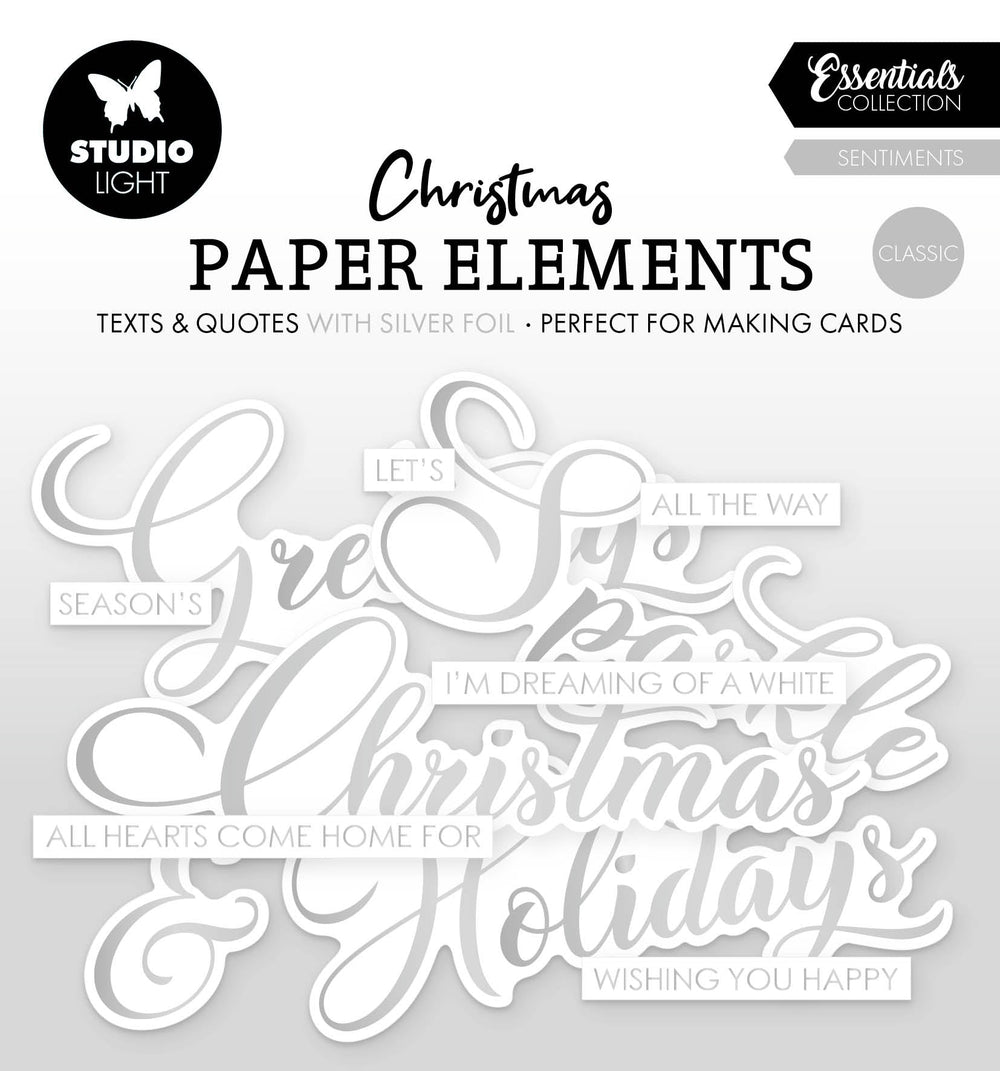 SL Paper Elements Silver Sentiments Classiques Essentiels 40 Pièces