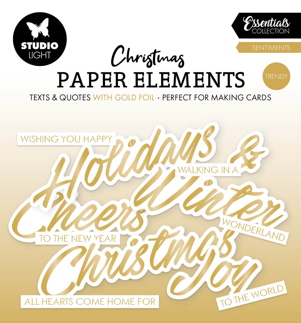 SL Paper Elements Gold Sentiments Trendy Essentials 40 Pieces