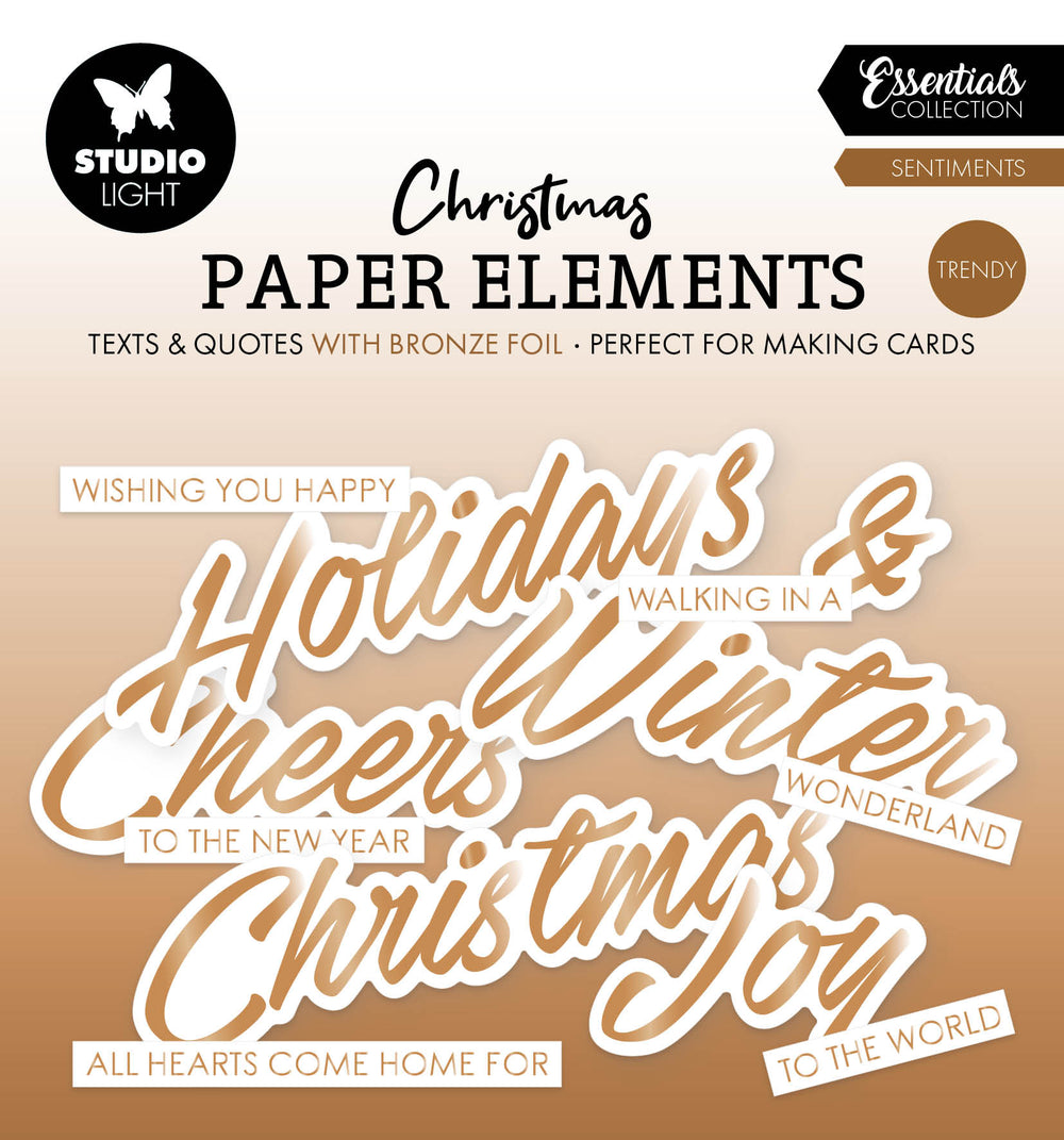 SL Paper Elements Bronze Sentiments Essentiels Tendance 40 Pièces