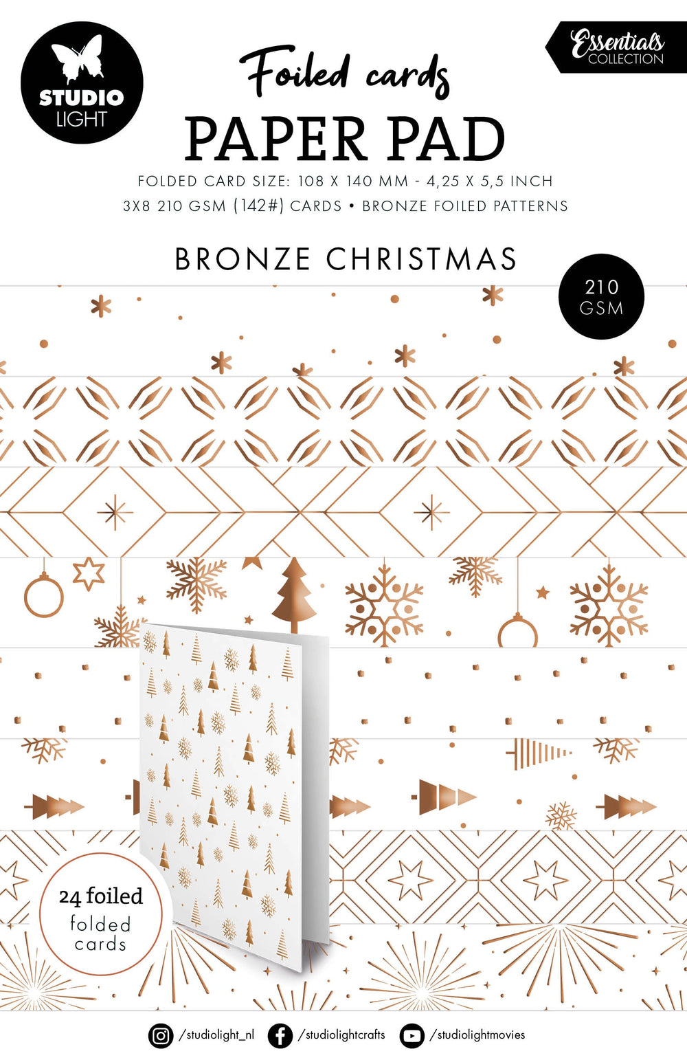 SL Foiled Cards Bronze Patterns Essentials 24 Sheets